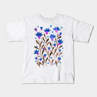 Forget me not flowers - blue and pink Kids T-Shirt